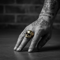 ANATOMIC SMALL HALF GOLDEN SKULL