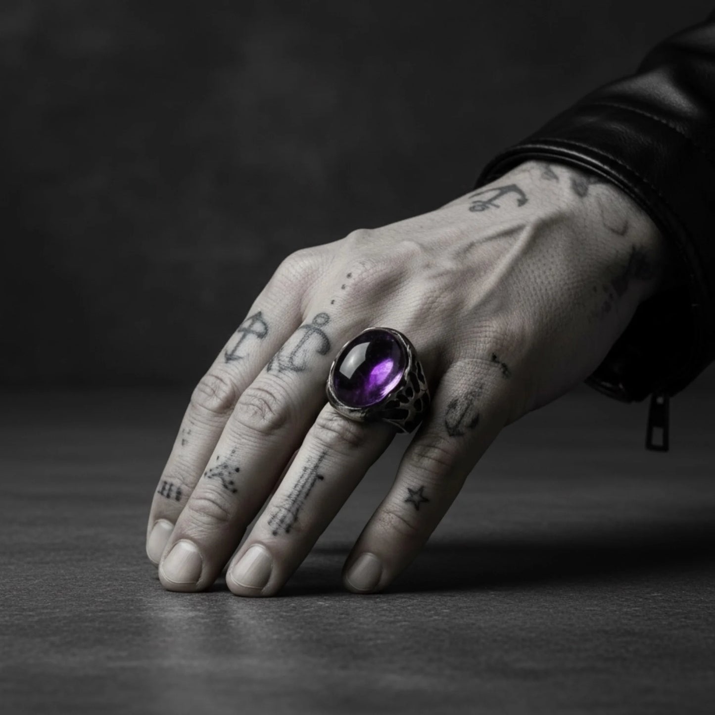 KING SALOMON AMETHYST STONE RING