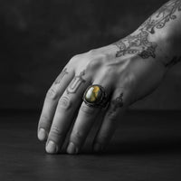 KING SALOMON LABRADORITE STONE RING