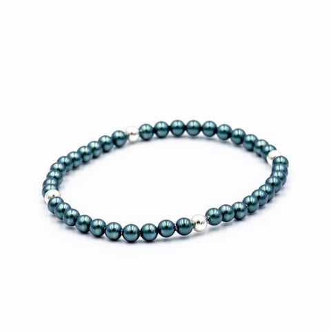 4 BALL BLUE PEARL BRACELET