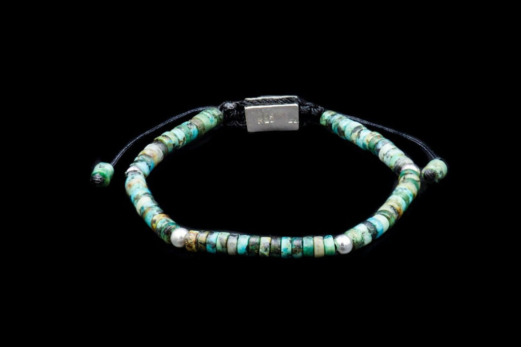 5 BALL AFRICAN TURQUOISE CIRCLE BRACELET - Rock and Jewel
