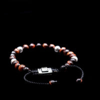 5 BALL OJO DE TIGRE CAFÉ BRACELET - Rock and Jewel