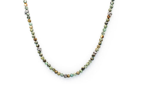 5 SKULLS AFRICAN TURQUOISE NECKLACE