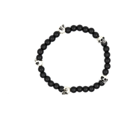 5 SKULLS ALICE BLACK BRACELET