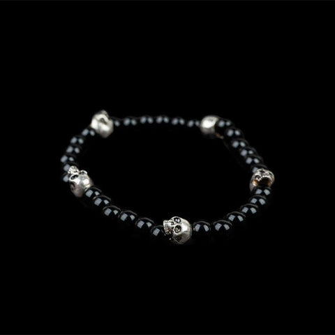 5 SKULLS ALICE BLACK BRACELET