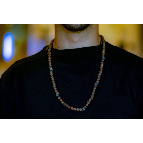 5 SKULLS BROWN AGATHA NECKLACE