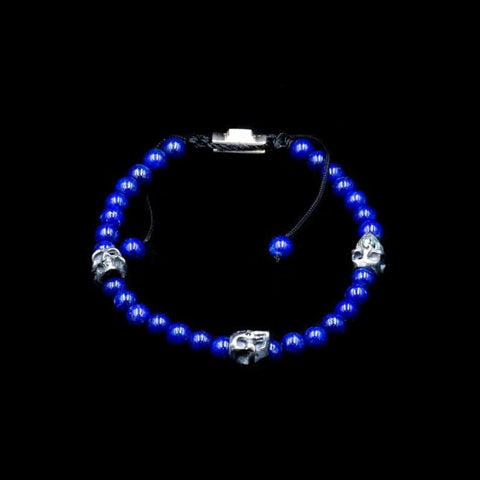 5 SKULLS CUARZO AZUL BRACELET