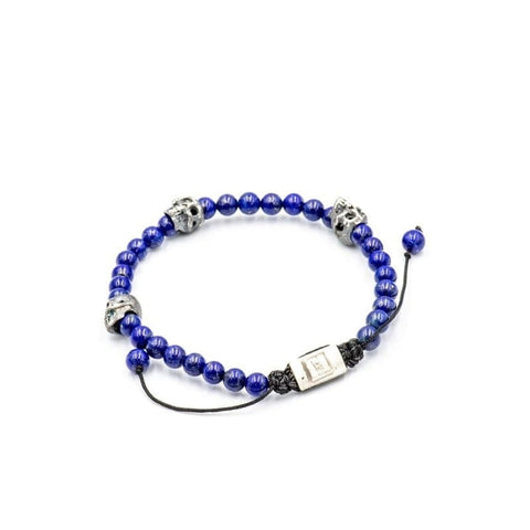 5 SKULLS CUARZO AZUL BRACELET