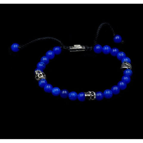 5 SKULLS CUARZO AZUL BRACELET