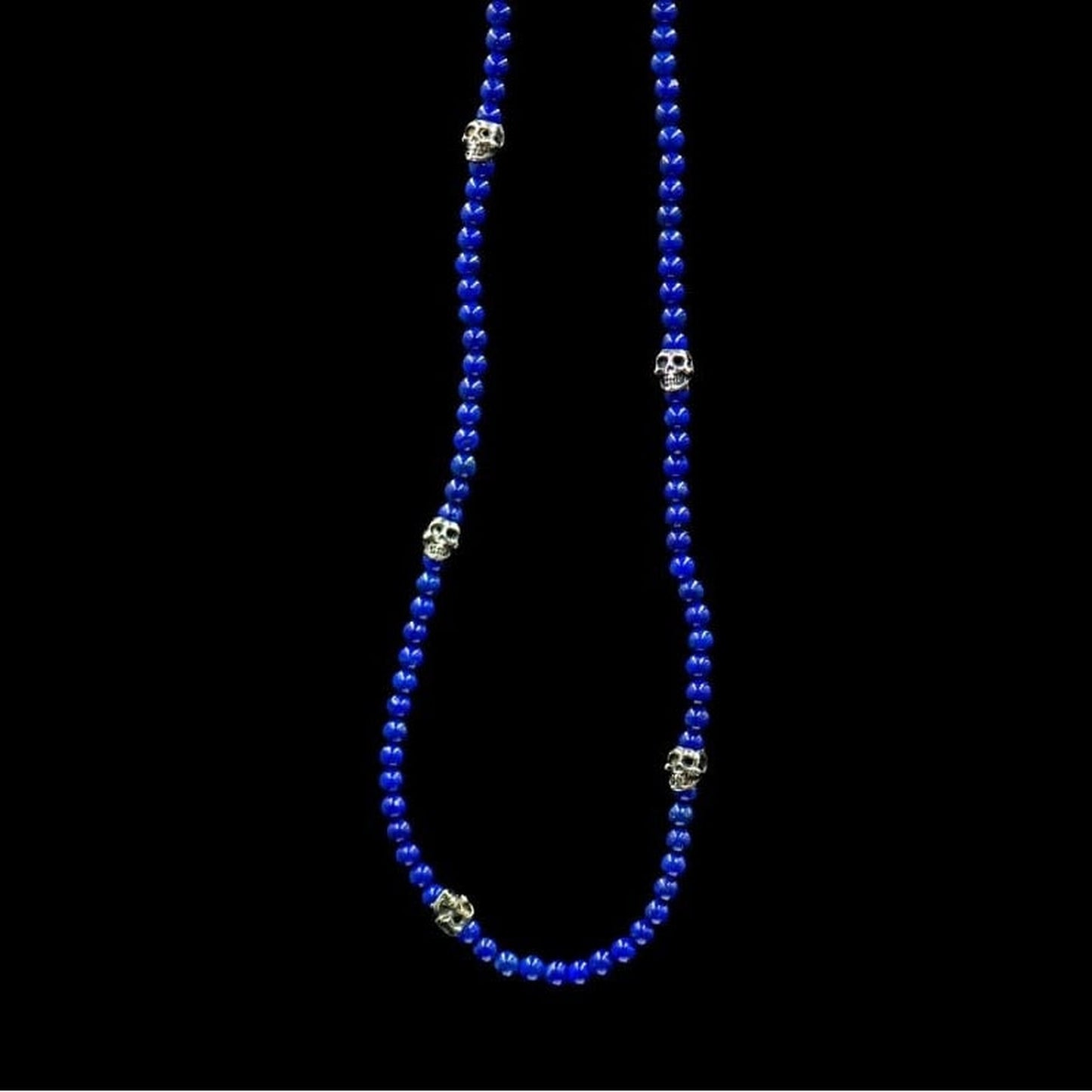 5 SKULLS LAPISLAZULI NECKLACE - Rock and Jewel