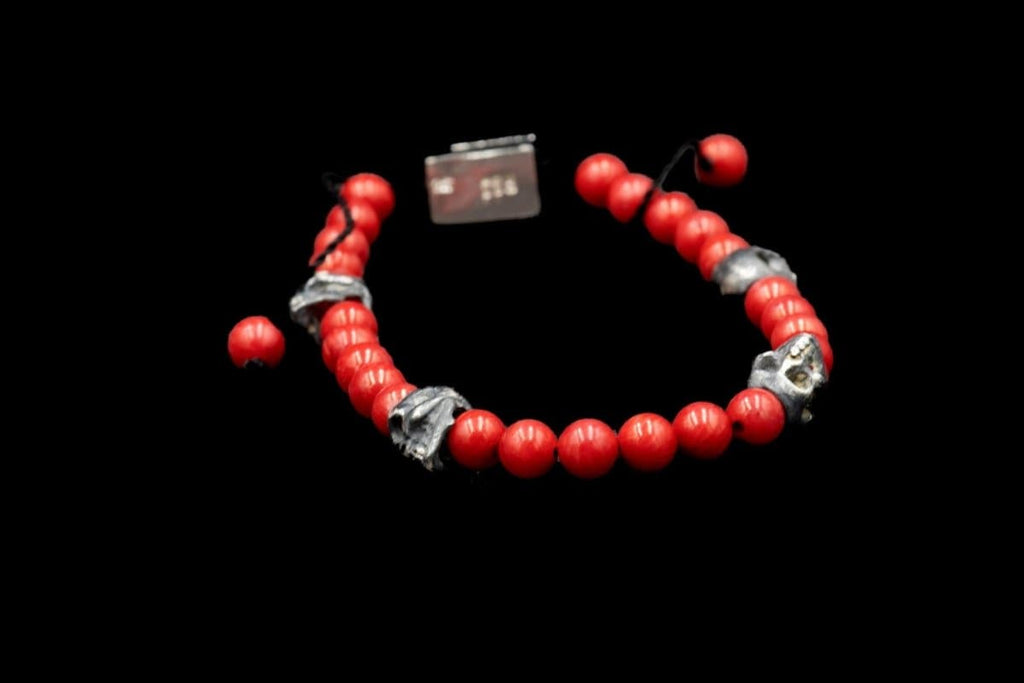 5 SKULLS RED CORAL - Rock and Jewel