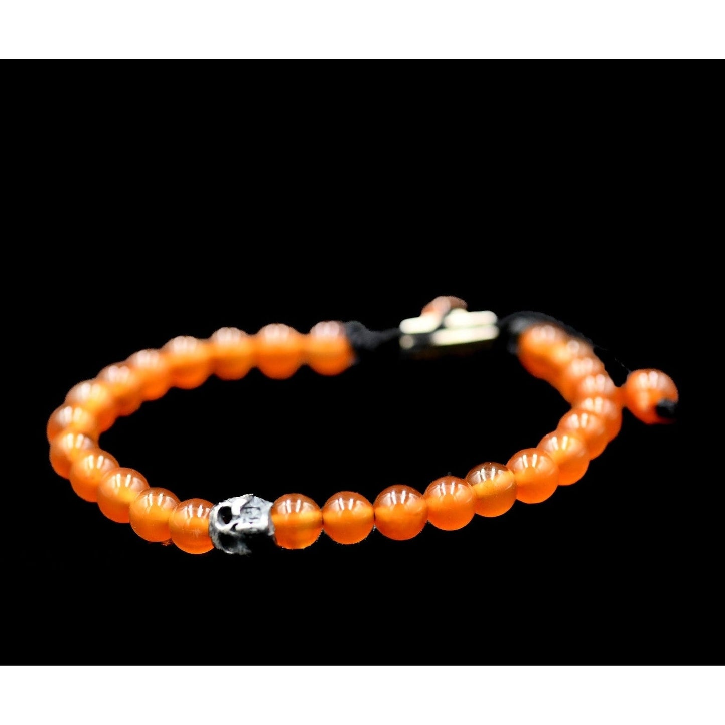 ONE SKULL ORANGE CORNALINE BRACELET
