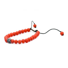 ONE SKULL RED CORNALINE MATTE BRACELET