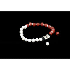 PEARL ORANGE CORNALINE MATTE DONUT BRACELET