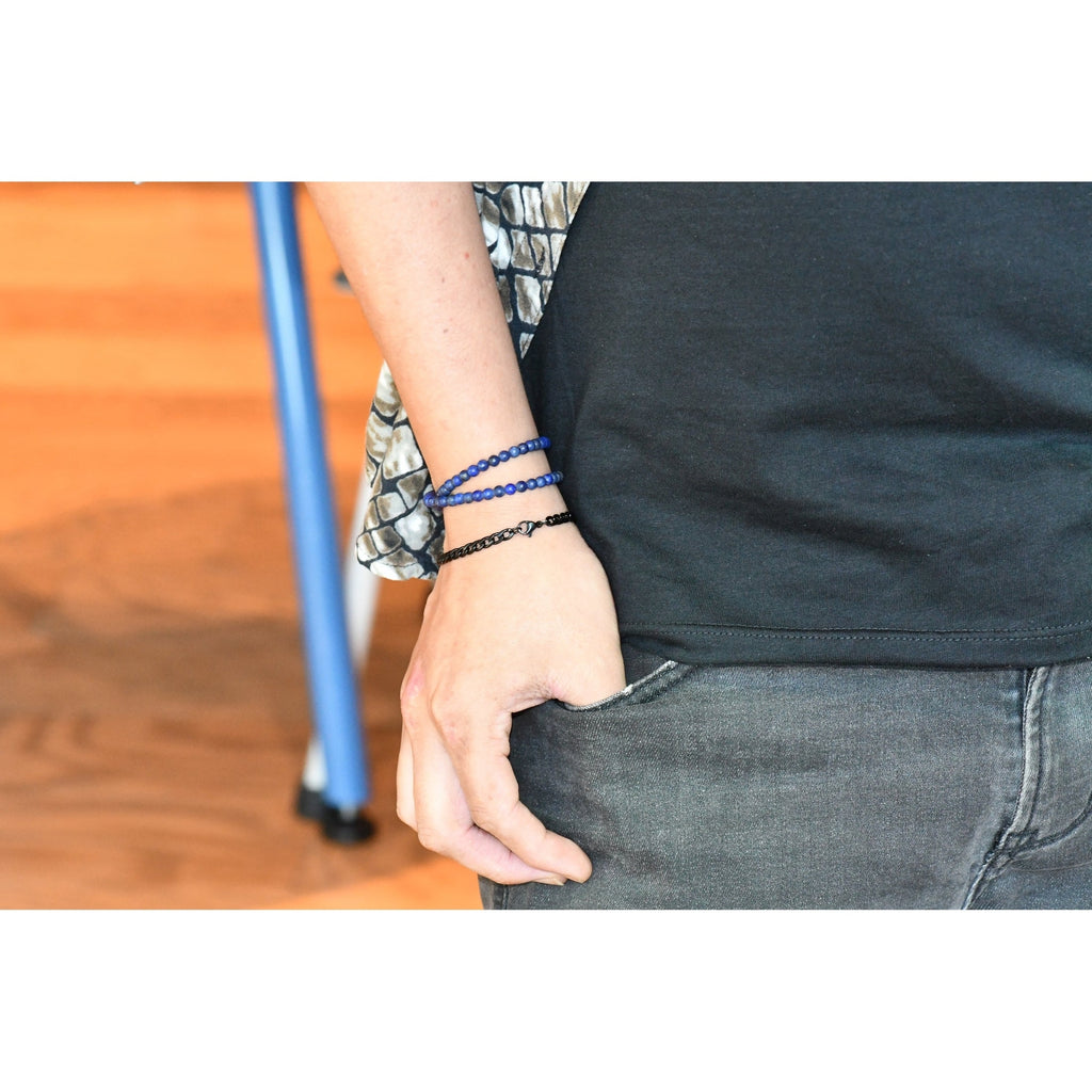 DOUBLE LAPISLAZULI MATTE BRACELET