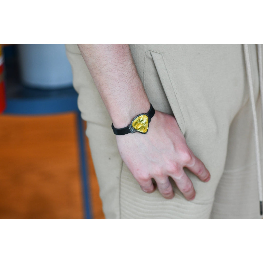 RJ YELLOW GUITAR PICK BRACELET