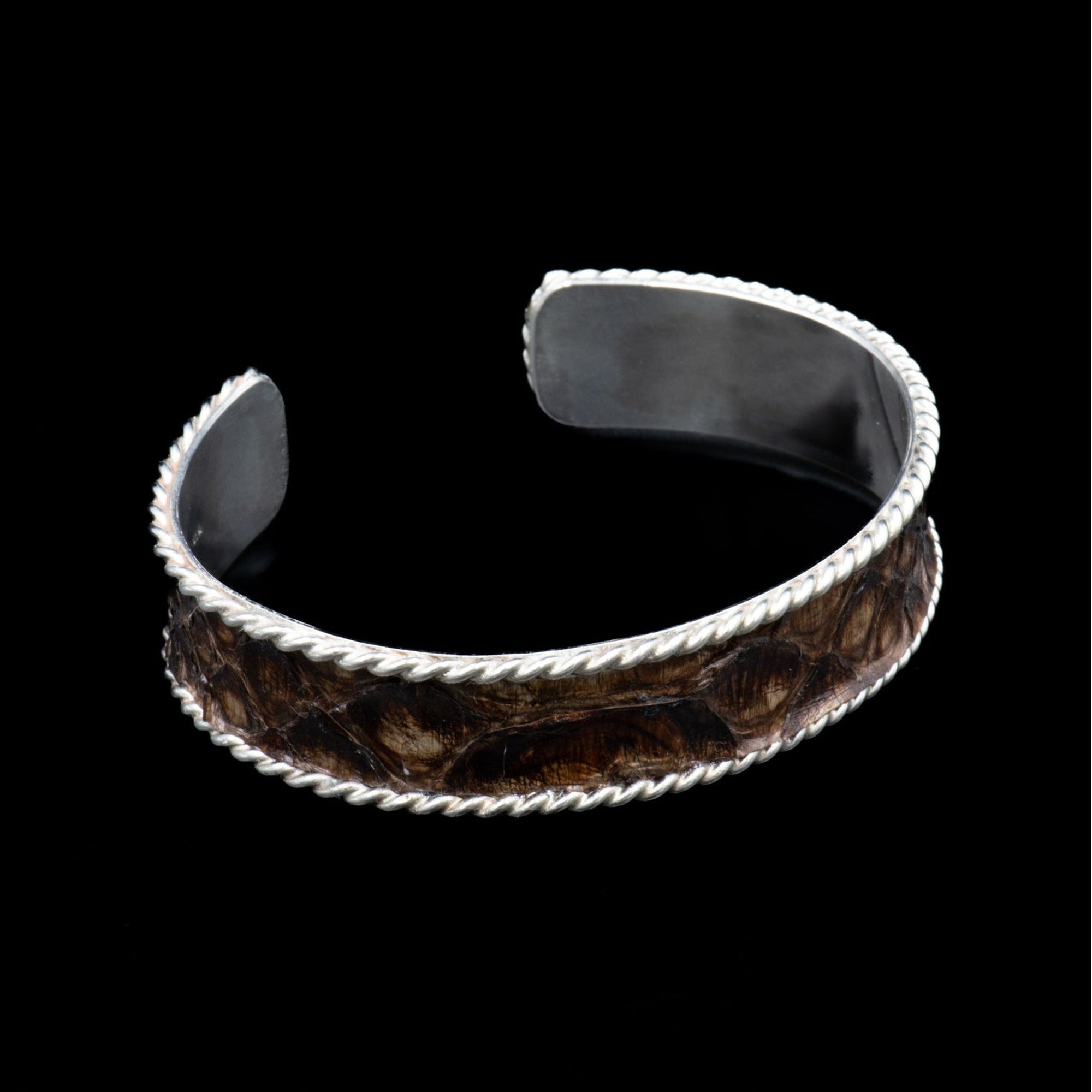DARK BROWN SNAKE SKIN CUFF WIDE