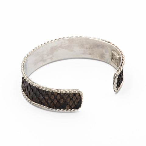 DARK BROWN SNAKE SKIN CUFF WIDE
