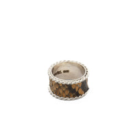 BROWN SNAKE SKIN RING WIDE