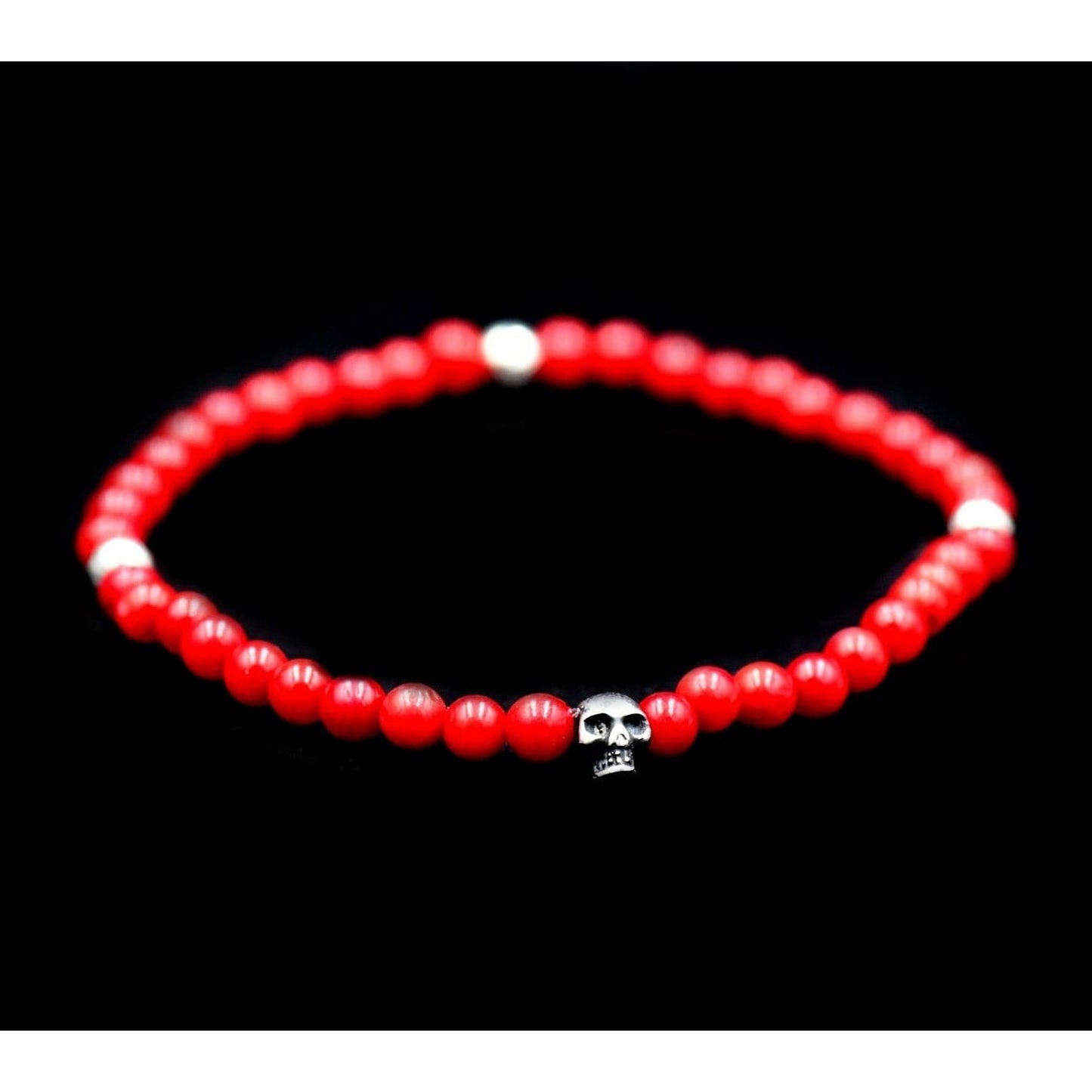 ONE SKULL RED STONE ELASTIC