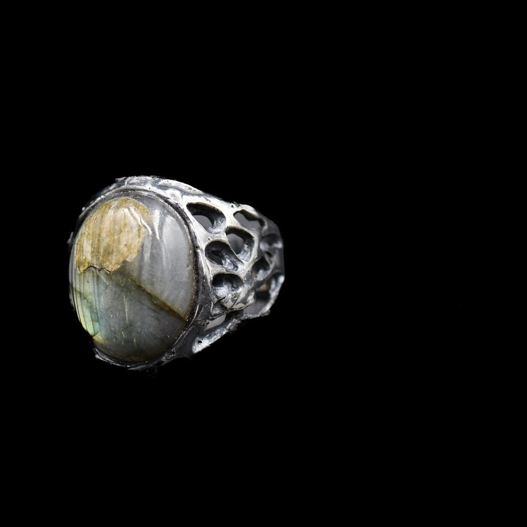 KING SALOMON LABRADORITE STONE RING