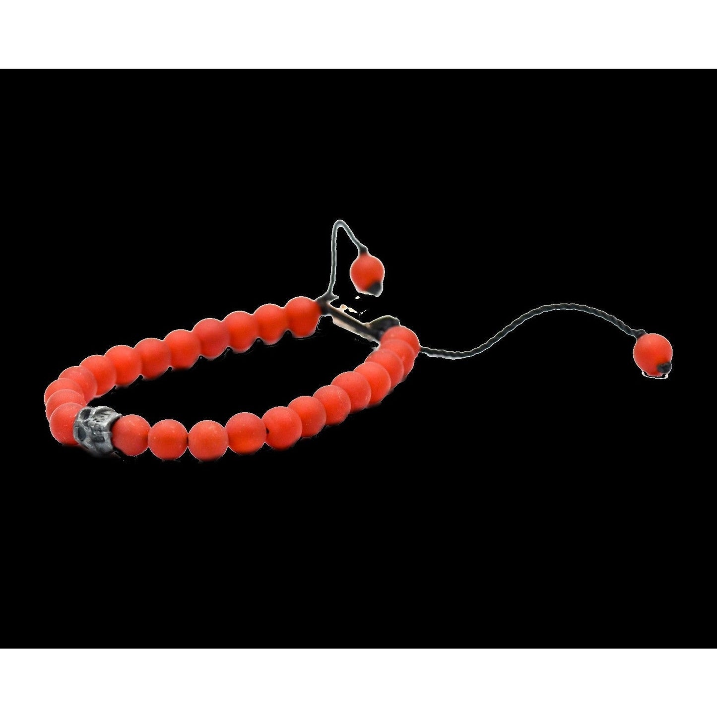 ONE SKULL RED CORNALINE MATTE BRACELET