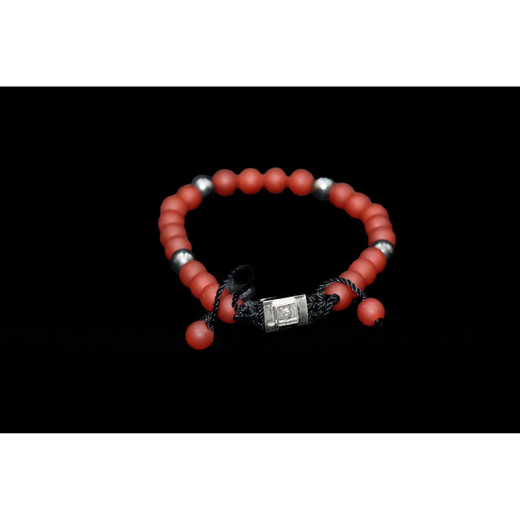 5 BALL ORANGE CORNALINE MATTE BRACELET