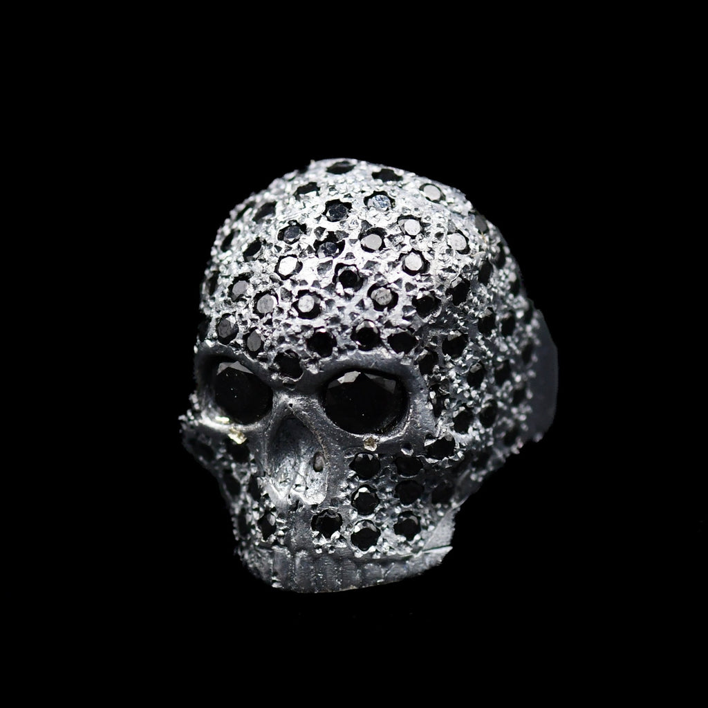 SKULL JOE BLACK STONE RING