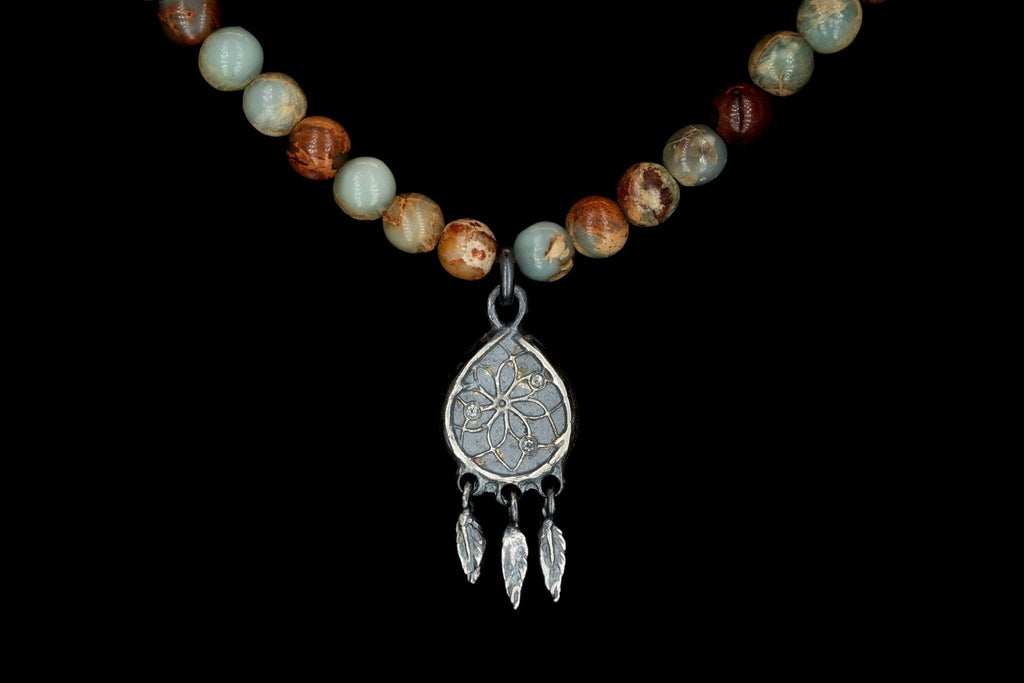 AFRICAN OPAL DREAMCATCHER NECKLACE - Rock and Jewel