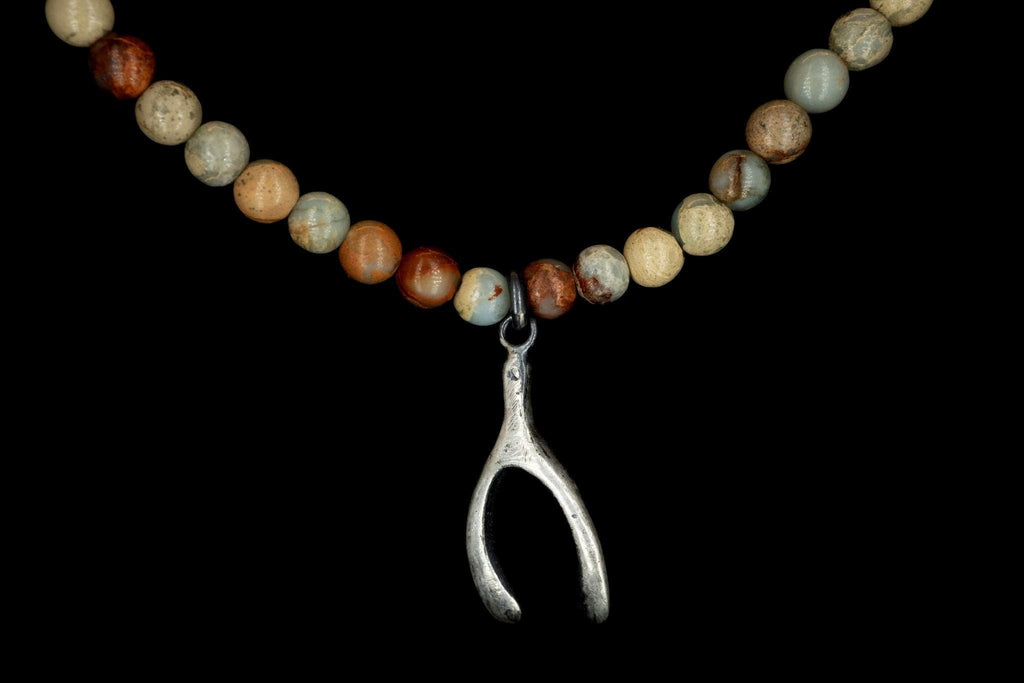 AFRICAN OPAL WISHBONE NECKLACE - Rock and Jewel