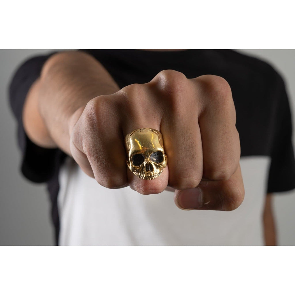 ANATOMIC SMALL HALF GOLDEN SKULL - Rock and Jewel