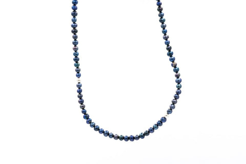 BLUE PEARL BEADS BALL NECKLACE