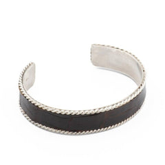 BROWN CROCODILE SKIN CUFF WIDE