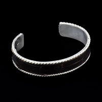 BROWN CROCODILE SKIN CUFF WIDE - Rock and Jewel