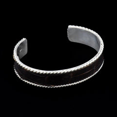 BROWN CROCODILE SKIN CUFF WIDE