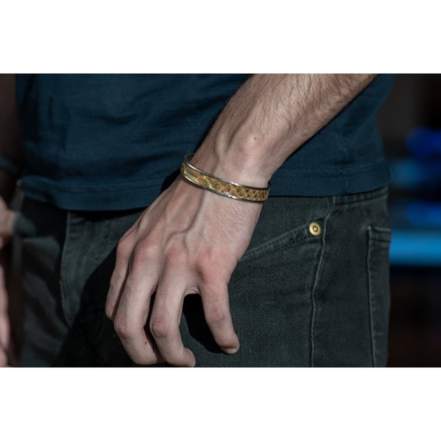 BROWN SNAKE SKIN CUFF - Rock and Jewel