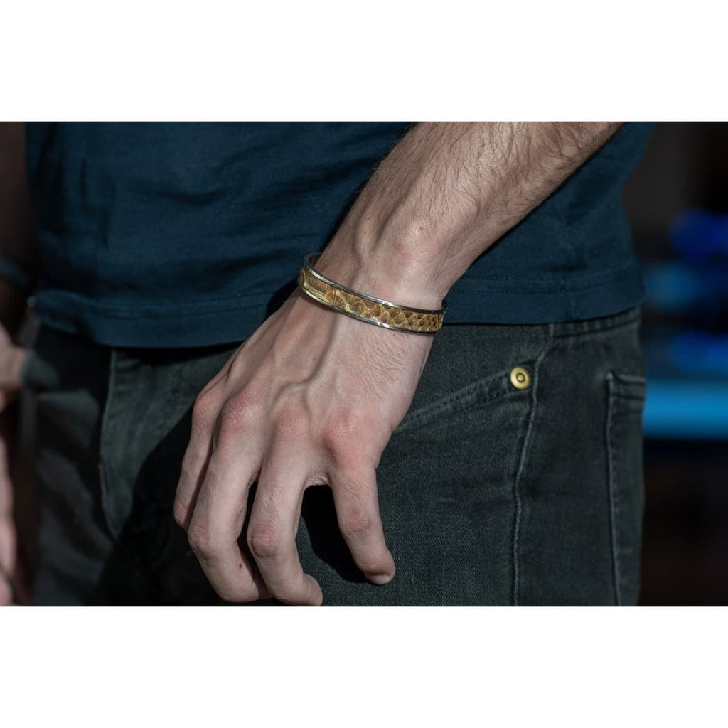 BROWN SNAKE SKIN CUFF - Rock and Jewel