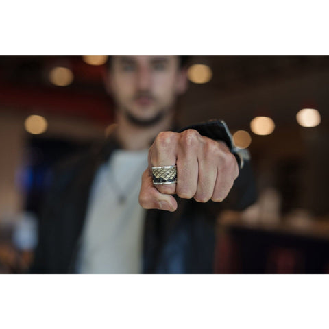 BROWN SNAKE SKIN RING