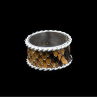 BROWN SNAKE SKIN RING WIDE - Rock and Jewel
