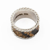BROWN SNAKE SKIN RING WIDE - Rock and Jewel