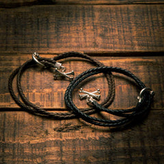 CROSSBONE LEATHER BRACELET