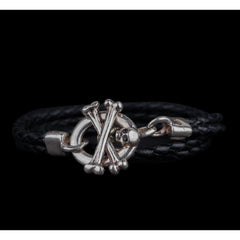 CROSSBONE LEATHER BRACELET