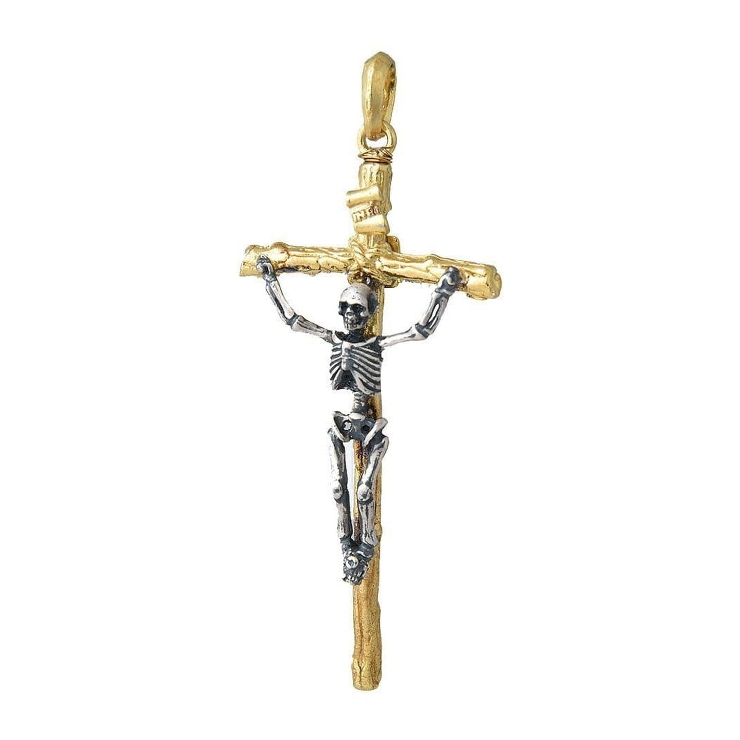 CRUCIFIED SKELETON SKULL CROSS - Rock and Jewel