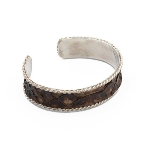 DARK BROWN SNAKE SKIN CUFF WIDE