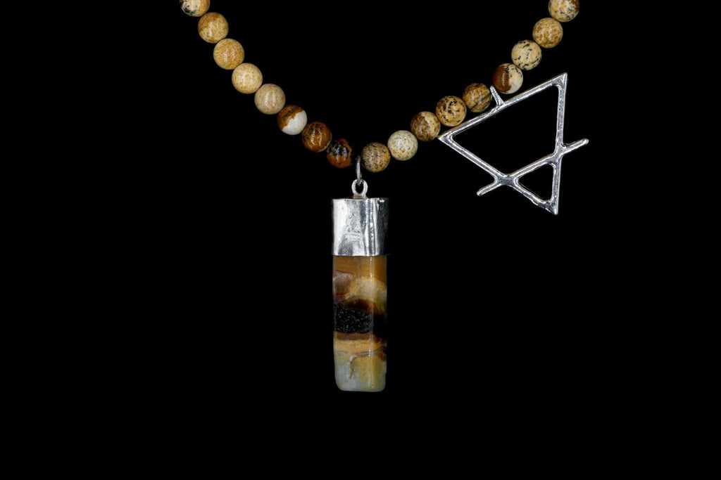 EARTH JASPER WATER TRIANGLE NECKLACE - Rock and Jewel