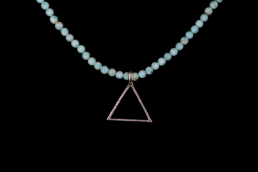 FINE TURQUOISE TRIANGLE; TIME BALANCE AND TRUE WISDOM NECKLACE - Rock and Jewel