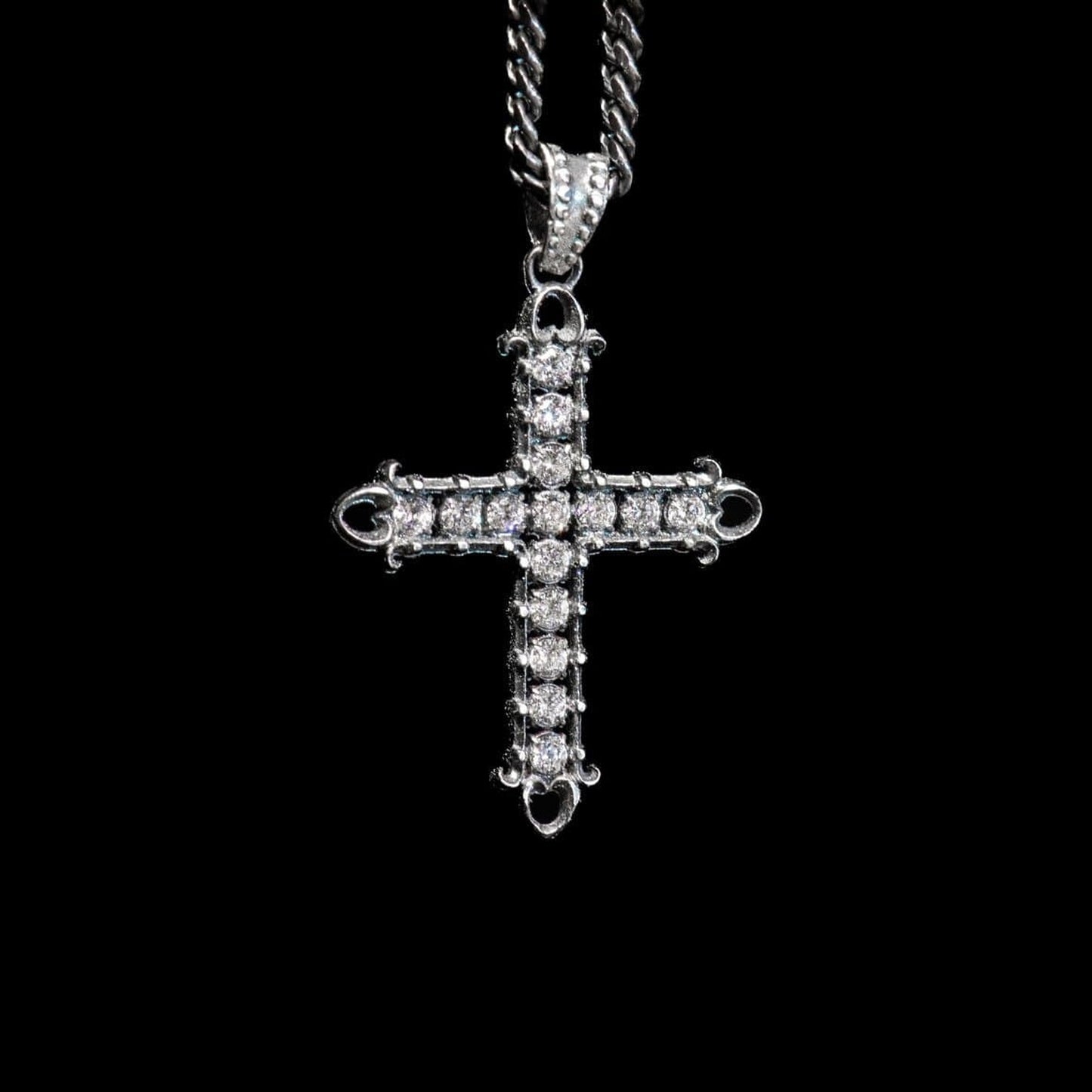 HEART CROSS ZIRCONIA BLANCA - Rock and Jewel