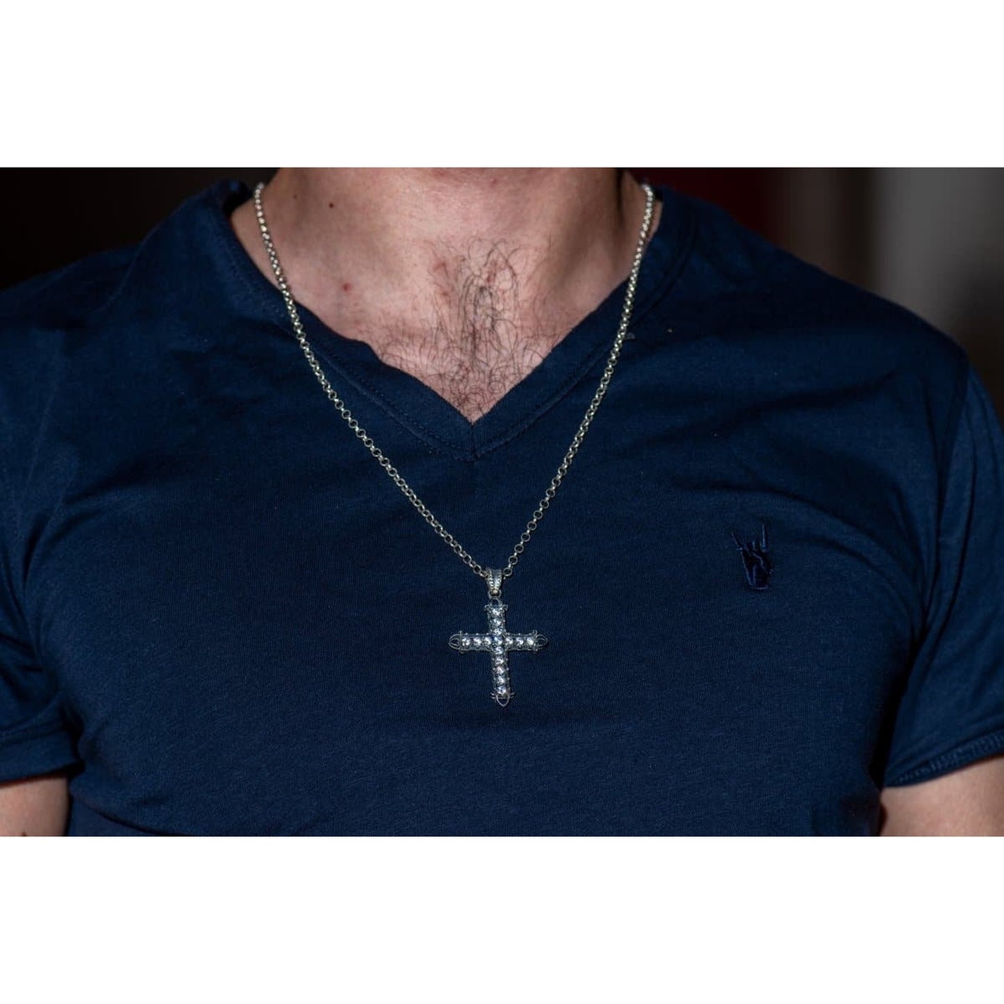 HEART CROSS ZIRCONIA BLANCA - Rock and Jewel