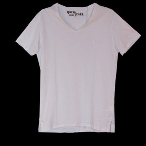 ICON T-SHIRT CUELLO V BLANCA CABALLERO - Rock and Jewel