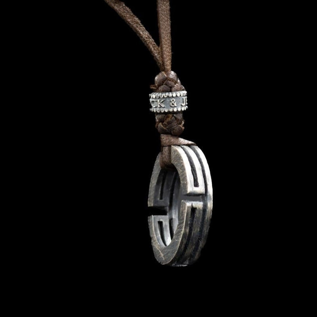 LABYRINTH LEATHER NECKLACE - Rock and Jewel